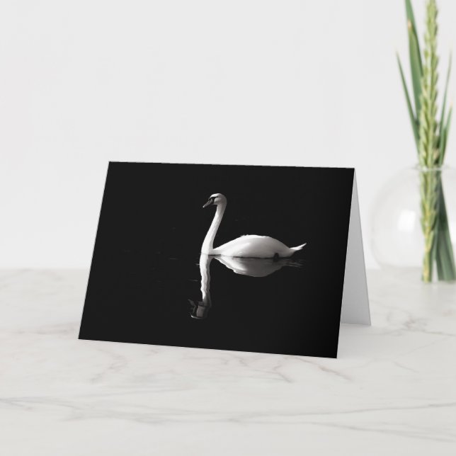 Elegant Vita Svan-reflektion om Svarta Sjö Kort (Framsida)