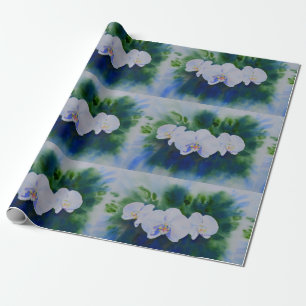 Elegant: vita vattenfärgade tropiska boho orchids presentpapper