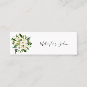 Elegant Vita vattenfärgen Ro & Greenery Mini Visitkort