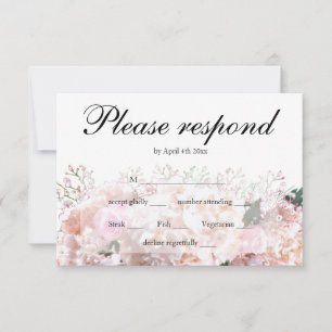 Elegant vita vattenområden rosa ros OSA Kort