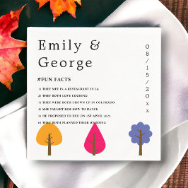 Elegant Vitaktig färgad Träd faller under bröllop Pappersservett