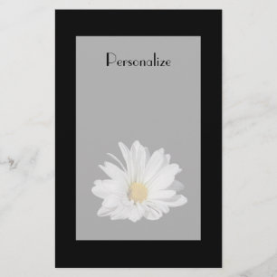 Elegant vitdaisyblomma med namn brevpapper