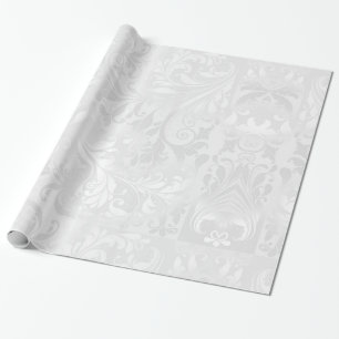 Elegant vitdamast presentpapper