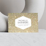 ELEGANT VITE EMBLEM PÅ BAKGRUND GULD GLITTER VISITKORT<br><div class="desc">En elegant modern vit sexkantssymbol blir din logotyp på den här moderna designmallen för affärskort. Bakgrunden till faux glittery guld ger ett visuellt intresse och lånar ut sig till olika industrier och yrken. Denna utformning ingår i en rad samordnande kontorsmateriel. Om du vill ha designförfrågningar eller frågor kan du kontakta...</div>