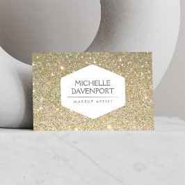 ELEGANT VITE EMBLEM PÅ BAKGRUND GULD GLITTER VISITKORT