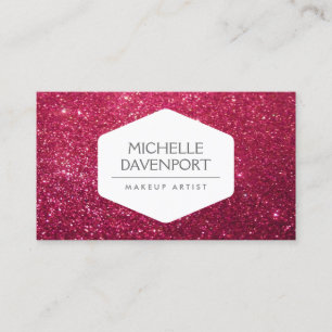 ELEGANT VITE EMBLEM PÅ DJUPT RED GLITTER II VISITKORT