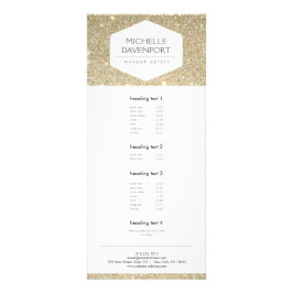 ELEGANT VITE EMBLEM PÅ GULD GLITTER-rackkort Reklamkort