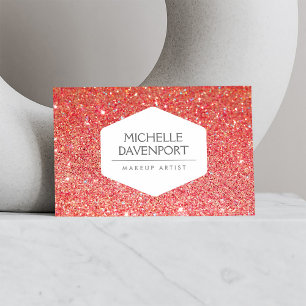 ELEGANT VITE EMBLEM PÅ RÖD GLITTER BAKGRUND VISITKORT