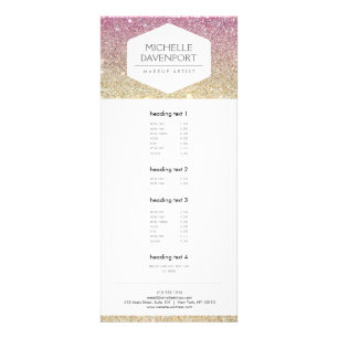 ELEGANT VITE EMBLEM PÅ ROSA OMBRE GLITTER REKLAMKORT