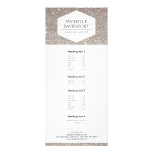 ELEGANT VITE EMBLEM PÅ SILVER GLITTER-rackkort Reklamkort