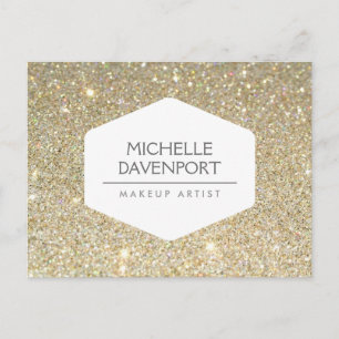ELEGANT VITE EMBLEM PÅ vykortet GULD GLITTER Vykort
