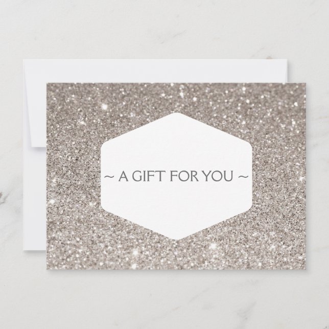 ELEGANT VITE EMBLEM SILVER GLITTER-presentkort (Framsida)
