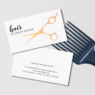 Elegant vitFauxmetall Scissors hairstylisten Visitkort