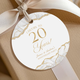Elegant vitguld Agat 20-årsjubileum fest Gåvor Etiketter
