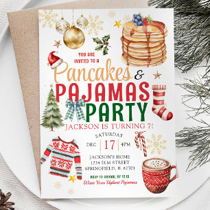 Elegant Vitjul Pancake Pajamas Birthday Inbjudningar