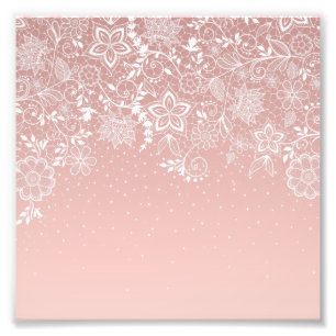 Elegant vitsnöreblommigt och konfettidesign fototryck