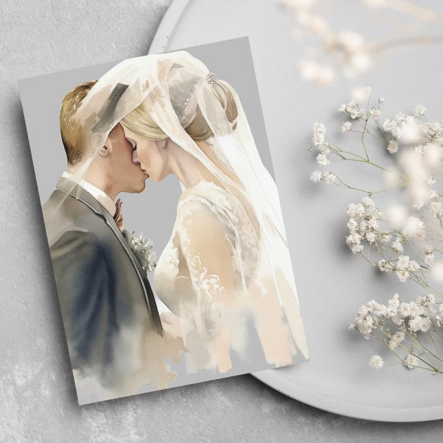 Elegant, vitt grått par foto bröllop inbjudan (Elegant white gray couple photo wedding )