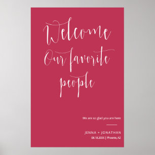 Elegant Viva Magenta Välkommen Bröllop Ceremony-si Poster