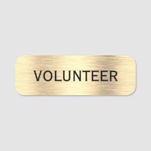 Elegant Volunteer Black och Guld Namn bricka Namnbricka