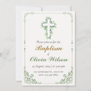 Elegant vuxendopinvitation inbjudningar
