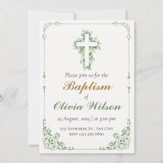 Elegant vuxendopinvitation inbjudningar