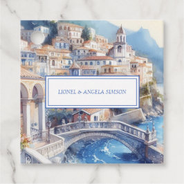 Elegant vy Amalfi-kusten Italien Gåvor Etiketter