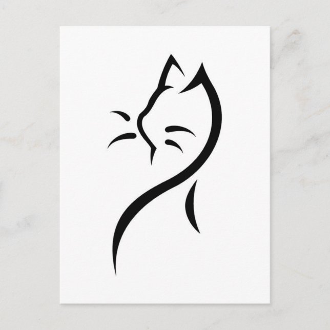 Elegant vykort för katt (Framsida)