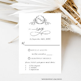 Elegant W/ Utan måltider Vit och svart monogram OSA Kort