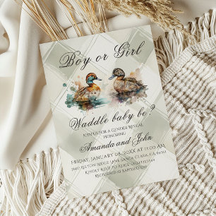 Elegant Waddle, det är Anka Gender Reveal Inbjudningar