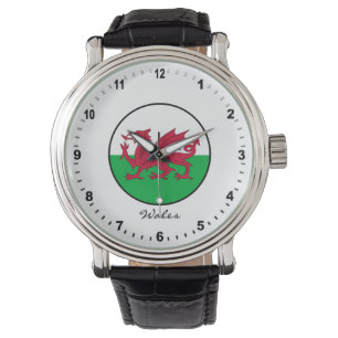 Elegant Wales Watch & Welsh Flagga/Cymru Armbandsur