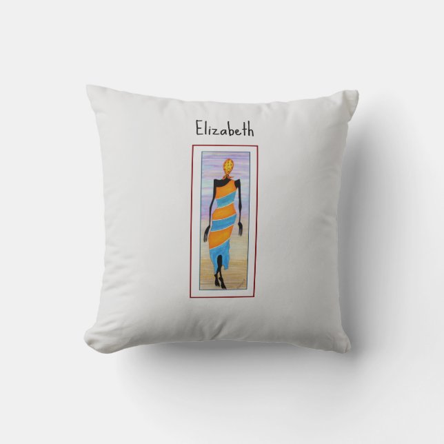 Elegant Walker, Wood Topped Wall Tapestry Kudde (Framsida)