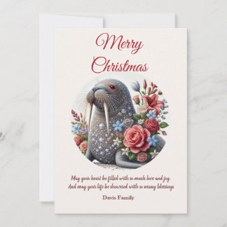 Elegant Walrus God jul Helgdag Card Julkort