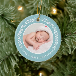 Elegant WAN Baby Första jul | Foto Julgransprydnad Keramik