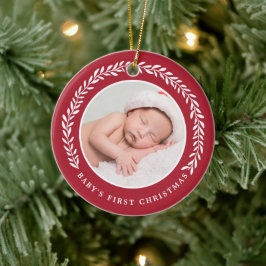 Elegant WAN Baby Första jul | Foto Julgransprydnad Keramik