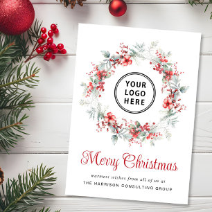 Elegant WAN Business Logotyp God jul Julkort