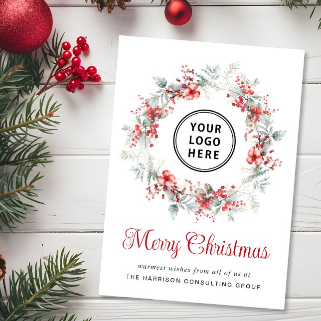Elegant WAN Business Logotyp God jul Julkort (Spread the joy of the season and strengthen business relationships with our elegant holiday card)