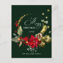 Elegant WAN Holly Berry Mistletoe-jul Vykort