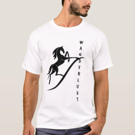 Elegant "Wanderluste" Horse Design T Shirt