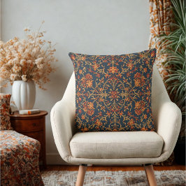Elegant Warm Vintage Blommigt Baroque Damask Kudde