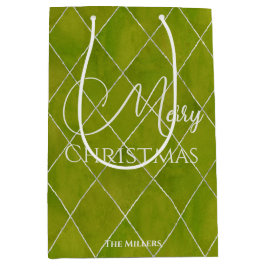 Elegant Wasabi Grön Argyle Mönster Jul