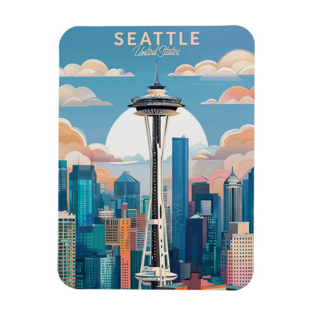 Elegant Washington DC-Vintage, vattenfärg Magnet (Vertikal)