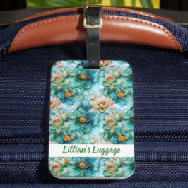 Elegant Water Lily Pattern Bagagebricka