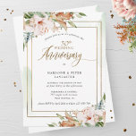 Elegant Watercolor 50:e Bröllop-årsdagen Blommigt Inbjudningar<br><div class="desc">Gratulera till glädjen över din 50-årsdag med denna vackra elegant-årsdag inbjudan! Utformning med delikat vattenfärgsfärgfläckar för grönt av blek som överlappar ram med gyllene blommigtar med utsökt vattenfärgsbuketter som anger din årsinformation. Möjlighet att anpassa inbjudan till vilket årsnummer du än behöver och ändra texten till kostym efter dina behov. "Årsdag"...</div>