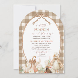 Elegant Watercolor A little pumpkin is Invitation Inbjudningar
