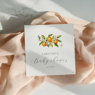 Elegant Watercolor Apelsiner Baby Shower Pappersservett