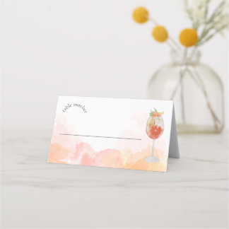 Elegant Watercolor Aperol Spritz Bröllopsfest Placeringskort
