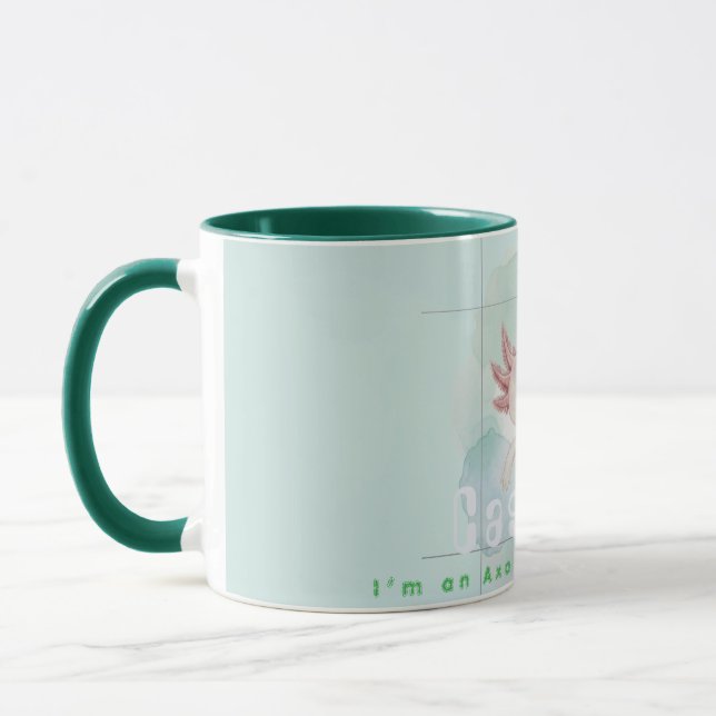 Elegant Watercolor Axolotl Personalized Ceramic Mugg (Vänster)