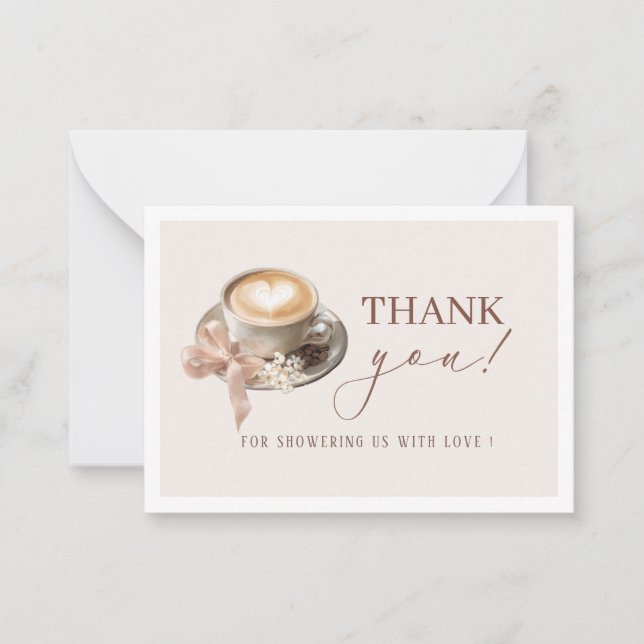 Elegant Watercolor Baby brewing coffFlat Note Card Anteckningskort (Framsida)