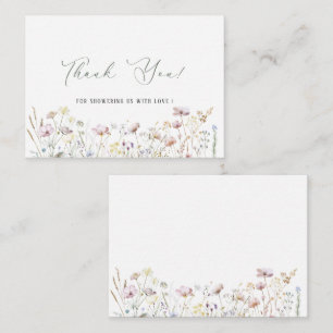 Elegant Watercolor Baby i blommande vilda blommor Anteckningskort