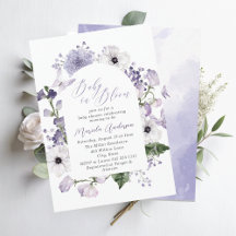 Elegant Watercolor Baby i Blooom Lila blommor